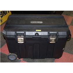 STANLEY LARGE TOOL BOX WITH WHEELS, LOCK AND KEY