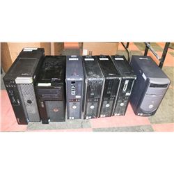 LOT OF 7 ASSORTED COMPUTER TOWERS, VARIOUS