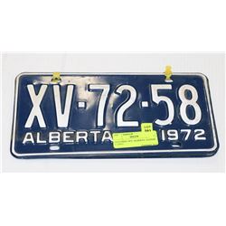 MATCHING 1972  ALBERTA  LICENSE PLATES