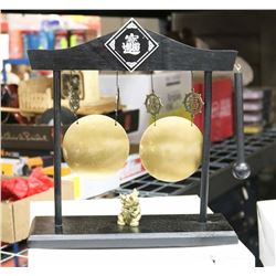 NEW BLACK WOOD TEMPLE ENTRANCE GONG W\ MALLET