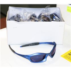 BOX OF BLUE DESIGNER SUNGLASSES