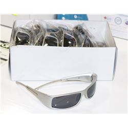 BOX OF SILVER GRAY DESIGNER SUNGLASSES