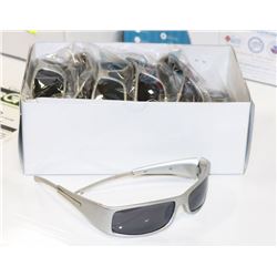 BOX OF SILVER GRAY DESIGNER SUNGLASSES