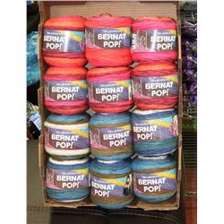 LOT OF 12 BERNAT POP YARN