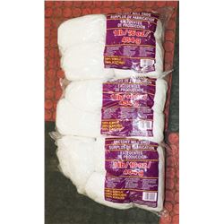 LOT OF 3- WHITE 1LB BAGS OF 100% ACRYLIC YARN