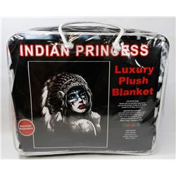 NEW "INDIAN PRINCESS" LUXURY PLUSH BLANKET