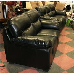 NEW BLACK LEATHERETTE 83" SOFA WITH 64" LOVE SEAT