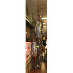 LOT OF 2 GLASS VASES WITH STICKS