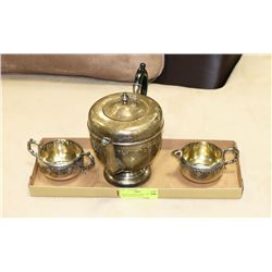 VINTAGE TEA SET CIRCA 1940 VIKING PLATED 3 PIECE