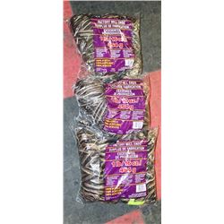 LOT OF 3- BLACK/BROWN/TAN/CREAM MIX YARN