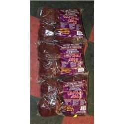 LOT OF 3- METALLIC BURGUNDY YARN