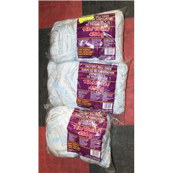 LOT OF 3- WHITE/BLUE/GREEN MIX YARN