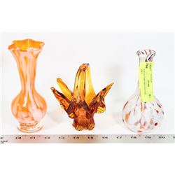 3 COLLECTORS MID CENTURY MINI VASES