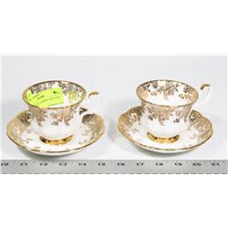 PAIR OF ROYAL ALBERT TEA CUPS AND PLATES