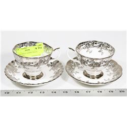 PAIR OF ROYAL ALBERT TEA CUPS AND PLATES
