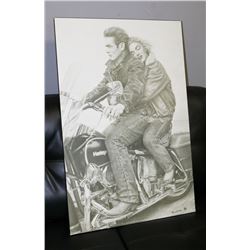 JAMES DEAN & MARILYN MONROE ON A MOTORCYCLE