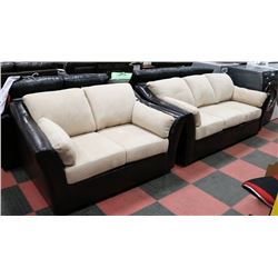 NEW 5850 BROWN LEATHERETTE AND MICROFIBER