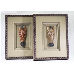 TWO AFRICAN ART SHADOWBOX PICTURES.