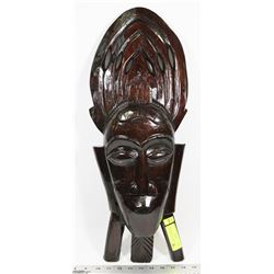 LARGE WOODEN CARVED INDIGENOUS MASK WALL