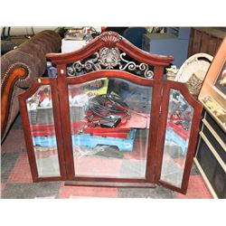 FOLDING WOOD DRESSER MIRROR