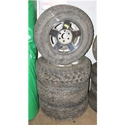 LOT OF 4 CHEVY RIMS AND TIRES, 265/70R 17