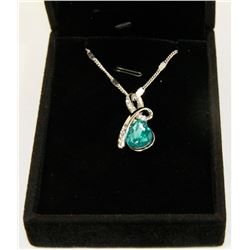 AQUA GREEN FASHION NECKLACE WITH
