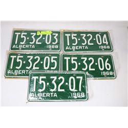 4 SETS OF 2  CONSECUTIVE NUMBERED MATCHING ALBERTA