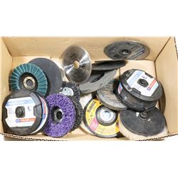 BOX WITH NEW 4 1/2" CUT-OFF WHEELS, FLAP