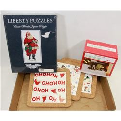 FLAT OF X-MAS INCLUDES NEW SANTA PUZZLE, HOTPLATES