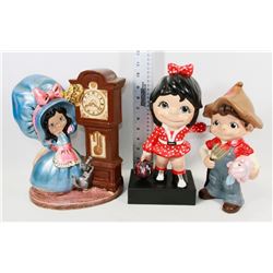 3 VINTAGE CERAMIC STATUES