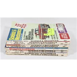 SET OF 10 SCIENCE & MECHANICS, 1970'S