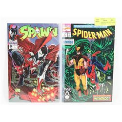 LOT OF 2 TODD MCFARLANE COVER COMICS, SPAWN #8
