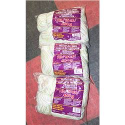 LOT OF 3- TAN/YELLOW/WHITE/GREEN MIX YARN