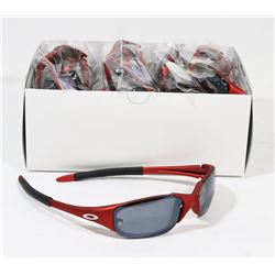 BOX OF OAKLEY REPLICA DESIGNER RED SUNGLASSES