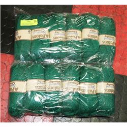LOT OF 12 PATONS SHETLAND CHUNKY EMERALD YARN