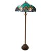 Image 1 : "LIAISON" Tiffany-style Victorian 2 Light Floor Lamp 18" Shade