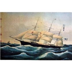 After Nathaniel Currier, Fine Art Modern Lithograph, Clipper Ship Dreadnought - 1854