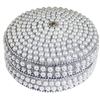 Image 1 : India Arts & Crafts Beaded Pearl Jewel Box Trinket Case