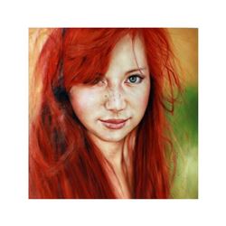21stc Photorealism, Study of Samuel Silva, "Redhead Girl"
