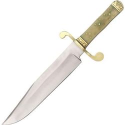 Frontier Series Classic Bowie Fixed Blade Knife with Standard Edge Carbon Steel Bowie Blade & Bone H