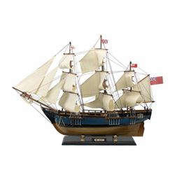 Wooden HMS Bounty Tall Model Ship 34"