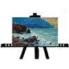 Image 1 : 21st Century Signed Ukranian Impressionism, Rocky Coastline Sunset Oil Painting
