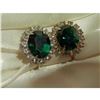 Image 3 : Vintage Emerald Green Rhinestone Screw Back Earrings