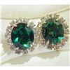 Image 6 : Vintage Emerald Green Rhinestone Screw Back Earrings