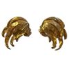 Image 1 : Vintage Mid Century Gold Angel Wing Clip On Earrings