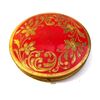 Image 1 : Vintage Art Nouveau Floral Enamel Repousee Powder Compact