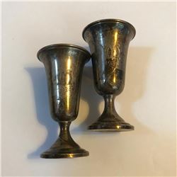 Pair of 1930's Mardi Gras Sterling Silver Souvenir Krewe of Mystery Cups