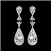 Image 1 : 18K White Gold Plated Cubic Zirconia CZ Wedding Bridal Drop Dangle Earrings