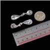 Image 3 : 18K White Gold Plated Cubic Zirconia CZ Wedding Bridal Drop Dangle Earrings