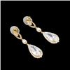 Image 2 : 18kt Gold Plated Cubic Zirconia Bridal Drop Earrings